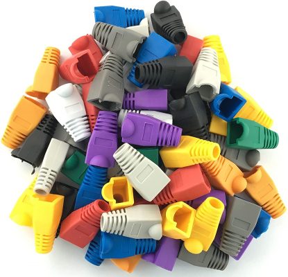  RJ45 CAT5E CAT6 Ethernet Network Cable Strain Relief Boots Cable Connector Plug Cover Mixed Color