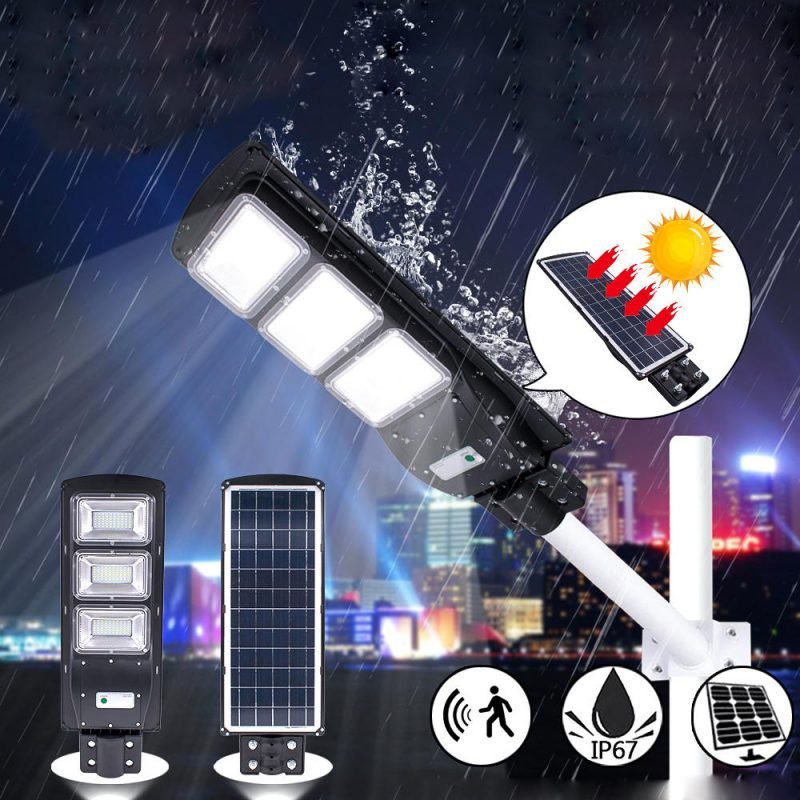 90W 120/180 LED Solar Powered Street Light PIR Motion Sensor Wall Garden Lamp