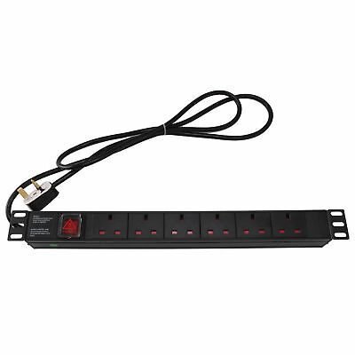 6 Way Black Cabinet Power Distribution Unit