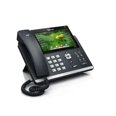 The Yealink T48G is a 16-line (with Firmware version V73) Gigabit SIP phone ideal for heavy phone use and traffic. 16 VoIP accounts Codecs: G.722, G.711(A/), G.723.1, G.729AB, G.726, iLBC 3-way conferencing, One-touch speed dial, hotline, Call forward, call waiting, call transfer, Group listening, emergency call, Redial, call return, auto answer 7 features keys: message, headset, hold, mute, transfer, redial, hands-free speakerphone