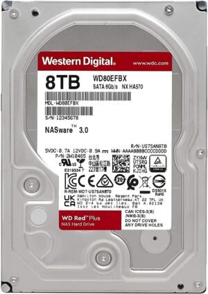 Western Digital 8TB WD Red Plus NAS Internal Hard Drive HDD - 7200 RPM, SATA 6 Gb/s, CMR, 256 MB Cache, 3.5" - WD80EFBX Price In Kenya