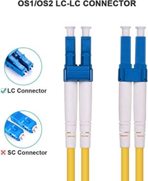 OS2 LC-LC Fiber Optic Patch Cable Single Mode Duplex - 10m