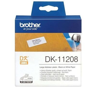 Brother DK-11208 Black On White Label Tape