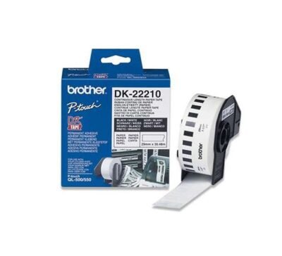 Brother DK-22210 Black On White Labelling Tape