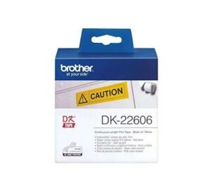 Brother DK-22606 62mm Black on Yellow tape