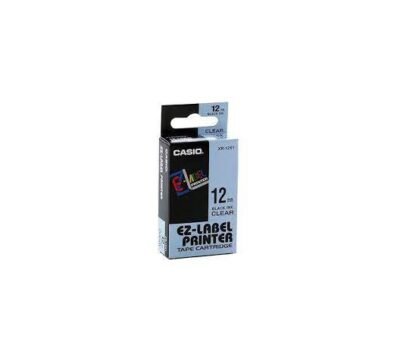 Casio 12mm Black on white labelling tape , Cartridge