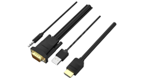 Vention 1.5m HDMI To VGA Cable With Audio Output USB Power Supply - ABIBG